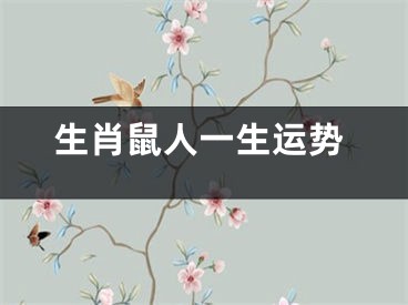 生肖鼠人一生运势