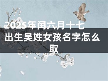2025年闰六月十七出生吴姓女孩名字怎么取