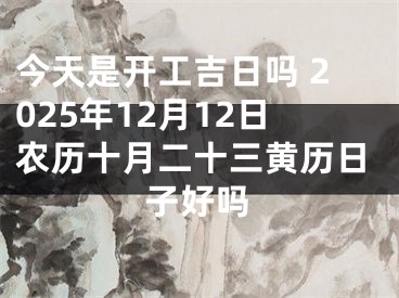 今天是开工吉日吗 2025年12月12日农历十月二十三黄历日子好吗