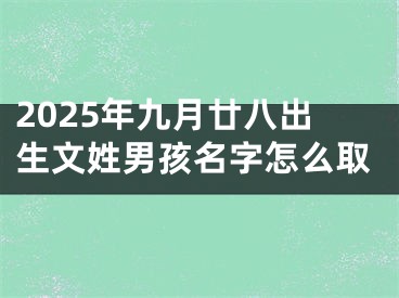 2025年九月廿八出生文姓男孩名字怎么取
