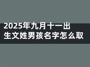 2025年九月十一出生文姓男孩名字怎么取