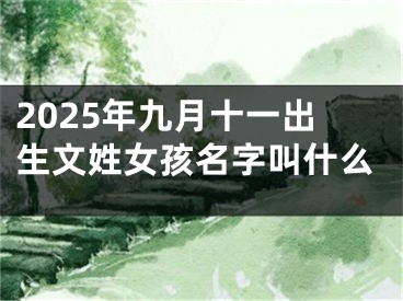 2025年九月十一出生文姓女孩名字叫什么
