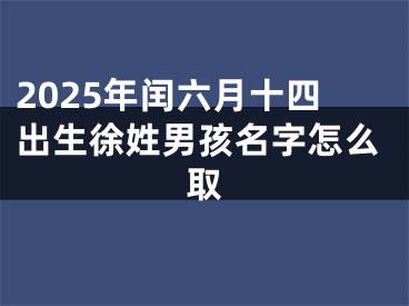 2025年闰六月十四出生徐姓男孩名字怎么取