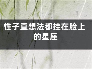 性子直想法都挂在脸上的星座