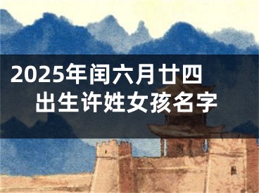 2025年闰六月廿四出生许姓女孩名字