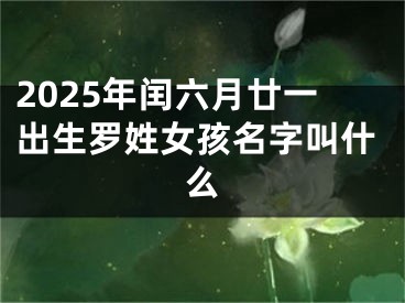 2025年闰六月廿一出生罗姓女孩名字叫什么