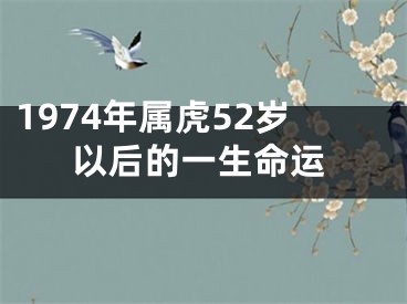 1974年属虎52岁以后的一生命运