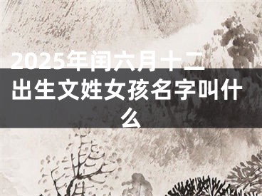 2025年闰六月十二出生文姓女孩名字叫什么