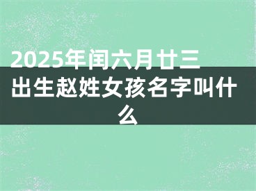 2025年闰六月廿三出生赵姓女孩名字叫什么