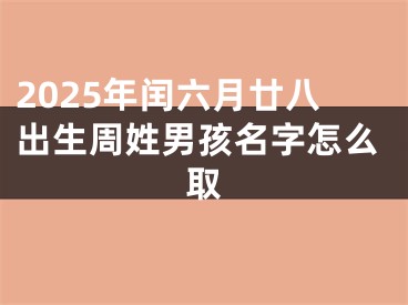 2025年闰六月廿八出生周姓男孩名字怎么取