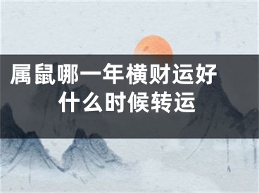 属鼠哪一年横财运好 什么时候转运