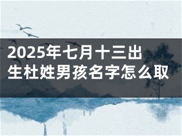 2025年七月十三出生杜姓男孩名字怎么取