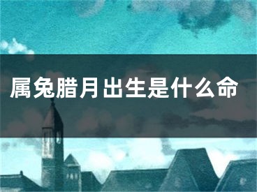 属兔腊月出生是什么命