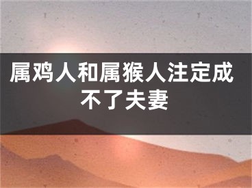 属鸡人和属猴人注定成不了夫妻