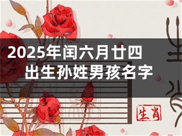 2025年闰六月廿四出生孙姓男孩名字