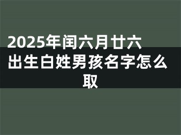 2025年闰六月廿六出生白姓男孩名字怎么取