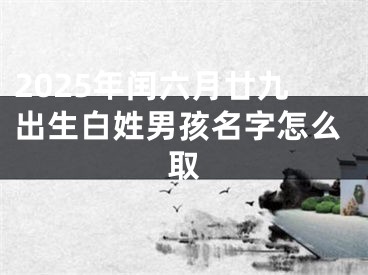 2025年闰六月廿九出生白姓男孩名字怎么取