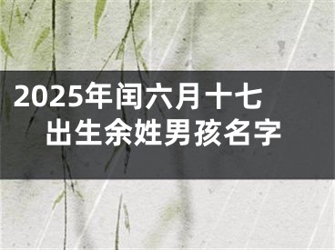 2025年闰六月十七出生余姓男孩名字