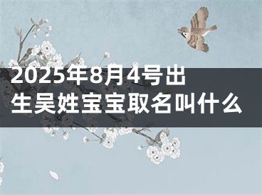 2025年8月4号出生吴姓宝宝取名叫什么