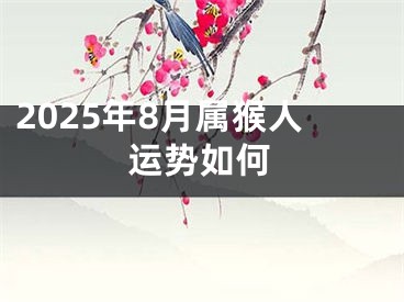 2025年8月属猴人运势如何