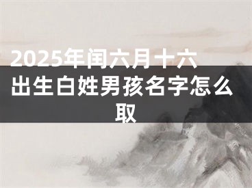 2025年闰六月十六出生白姓男孩名字怎么取