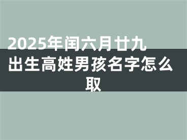 2025年闰六月廿九出生高姓男孩名字怎么取