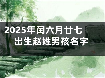 2025年闰六月廿七出生赵姓男孩名字