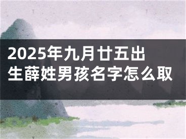 2025年九月廿五出生薛姓男孩名字怎么取