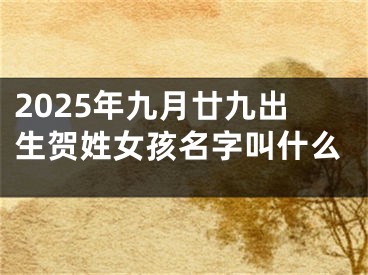 2025年九月廿九出生贺姓女孩名字叫什么