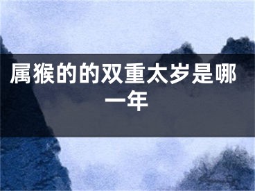 属猴的的双重太岁是哪一年