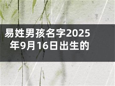易姓男孩名字2025年9月16日出生的
