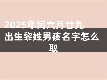 2025年闰六月廿九出生黎姓男孩名字怎么取