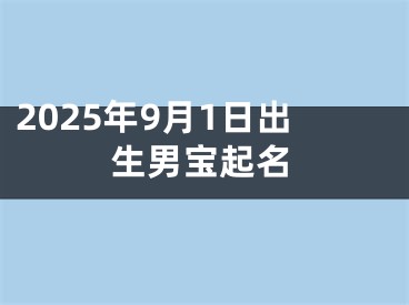 2025年9月1日出生男宝起名