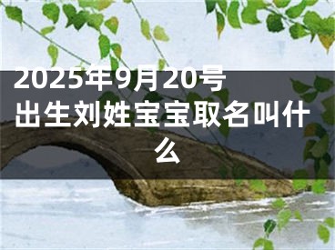 2025年9月20号出生刘姓宝宝取名叫什么