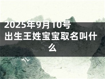 2025年9月10号出生王姓宝宝取名叫什么