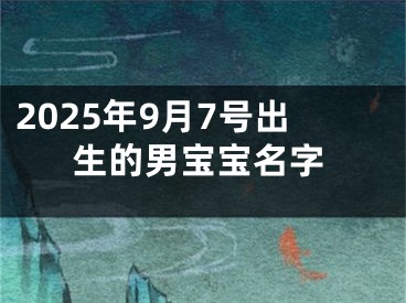 2025年9月7号出生的男宝宝名字