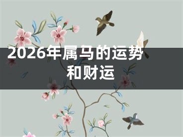 2026年属马的运势和财运