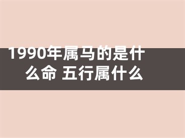1990年属马的是什么命 五行属什么