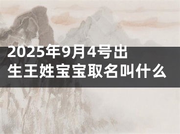 2025年9月4号出生王姓宝宝取名叫什么