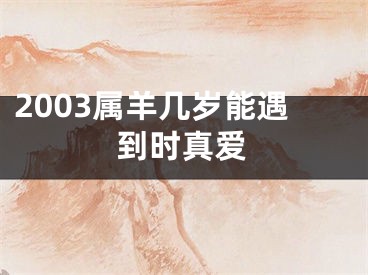 2003属羊几岁能遇到时真爱
