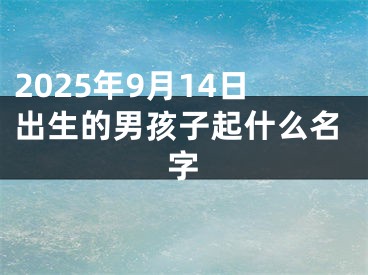 2025年9月14日出生的男孩子起什么名字