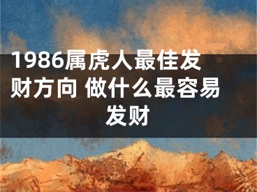 1986属虎人最佳发财方向 做什么最容易发财