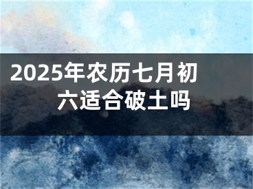 2025年农历七月初六适合破土吗
