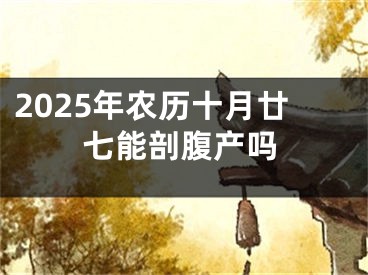 2025年农历十月廿七能剖腹产吗
