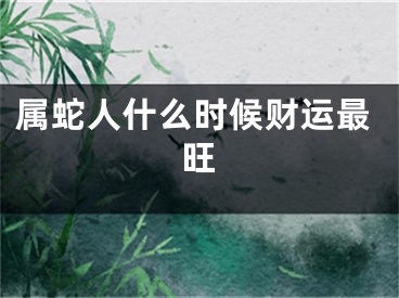 属蛇人什么时候财运最旺