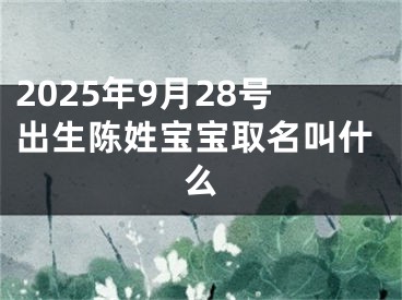 2025年9月28号出生陈姓宝宝取名叫什么