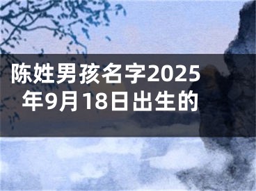 陈姓男孩名字2025年9月18日出生的
