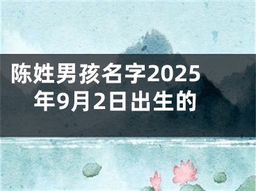 陈姓男孩名字2025年9月2日出生的