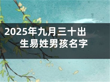 2025年九月三十出生易姓男孩名字