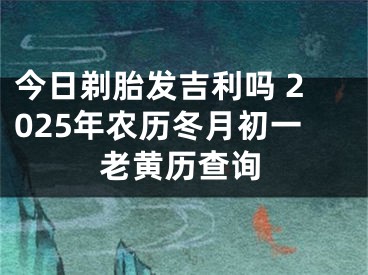今日剃胎发吉利吗 2025年农历冬月初一老黄历查询